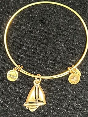 Alex and Ani Gold Sailboat Charm Bangle